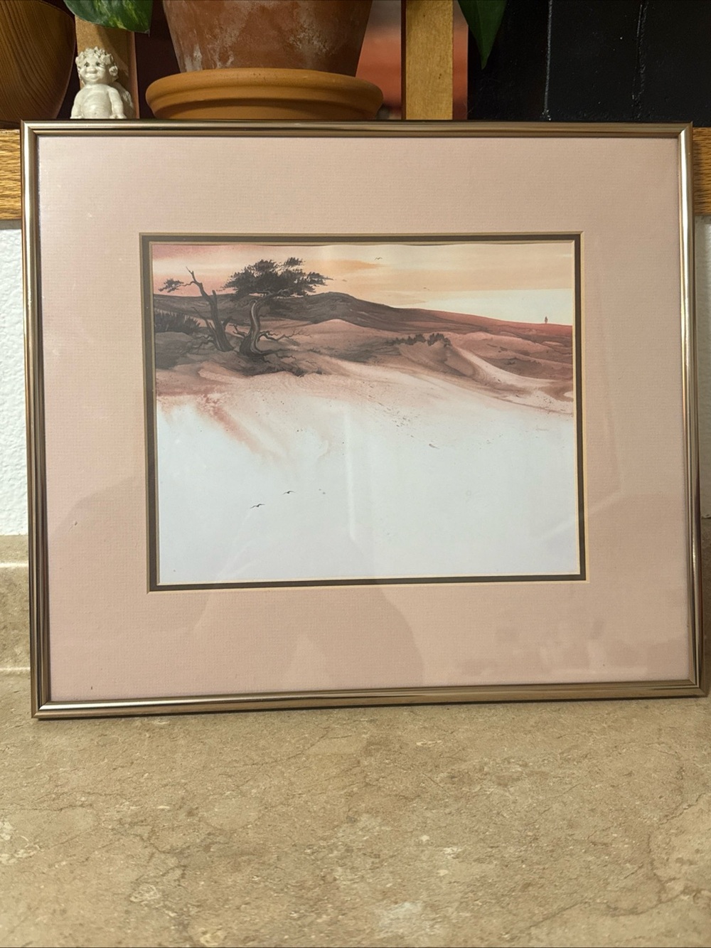Michael Atkinson Watercolor Print Beautifully Matted & Framed Desert Western MCM